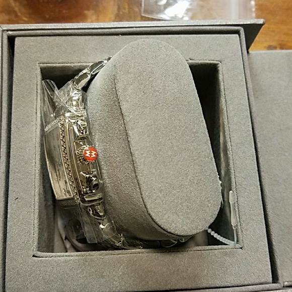 Michele 18mm Silver Diamond Deco Watch - Picture 3 of 5